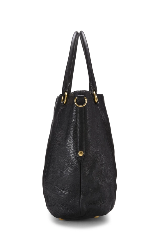 Black Vitello Daino Convertible Tote, , large image number 2
