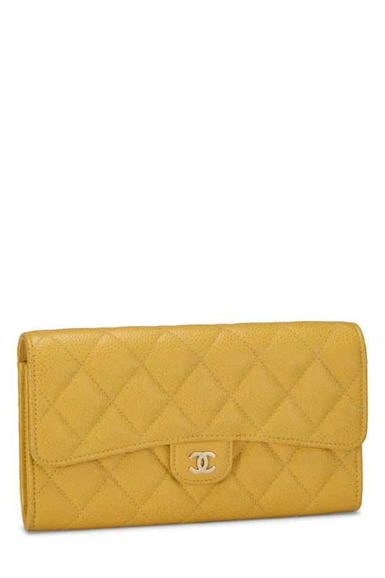 Yellow Caviar Classic Long Flap Wallet, , large image number 1