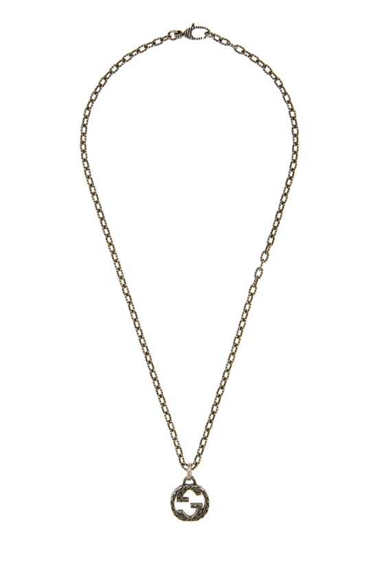 Silver Interlocking GG Necklace, , large image number 0