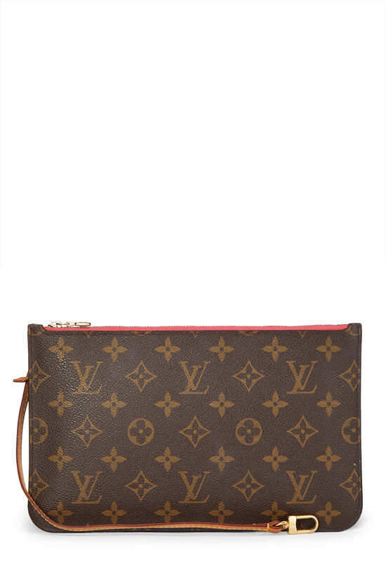 Louis Vuitton Neverfull Monogram Canvas Pochette Wristlet Zip