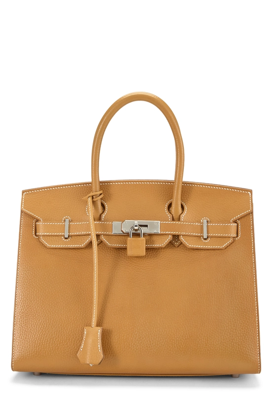 Natural Sable Vache Naturelle Grain&eacute;e Birkin 30, , large image number 0