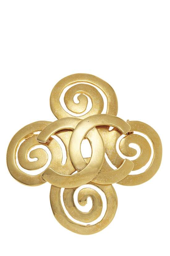 Gold 'CC' Swirl Pin Large, , large image number 0
