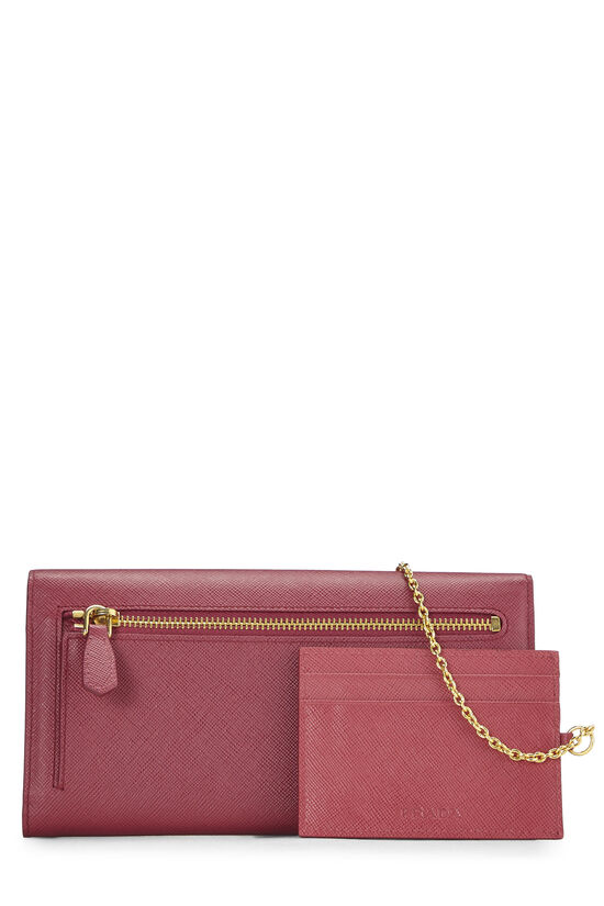 Pink Saffiano Envelope Wallet, , large image number 2