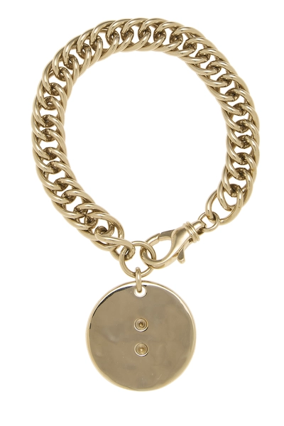 Gold 'CC' Chain Bracelet Large, , large