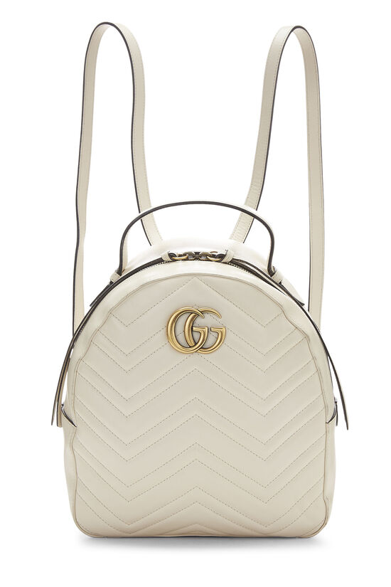 White Leather 'GG' Marmont Backpack, , large image number 0