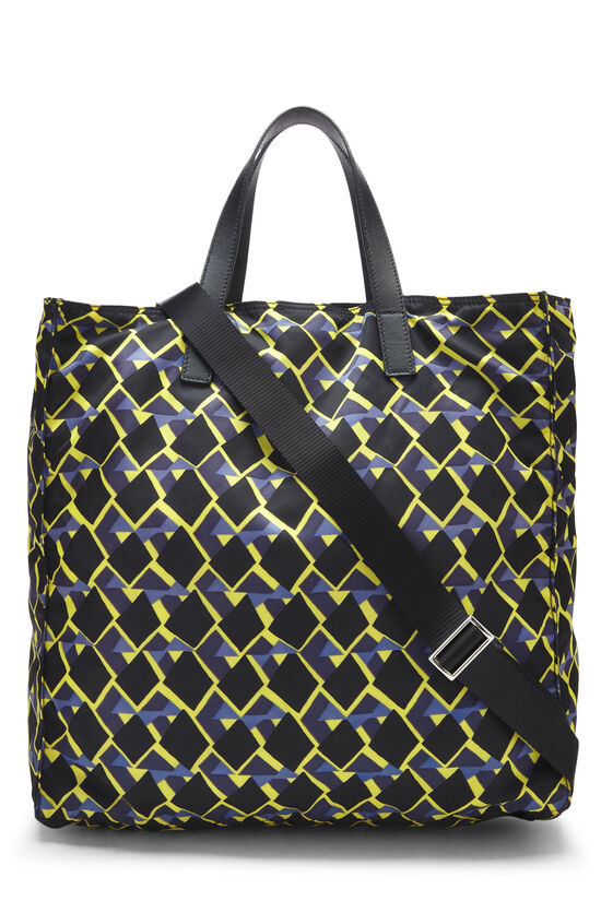 Prada Multicolor Nylon Geometric Convertible Tote QNB3K521MB000 | WGACA