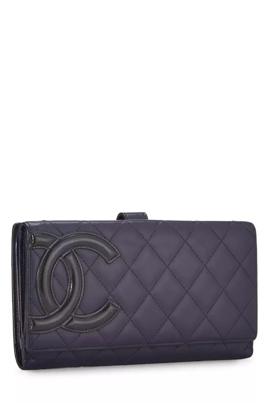 Purple Quilted Calfskin Cambon Wallet, , large image number 1