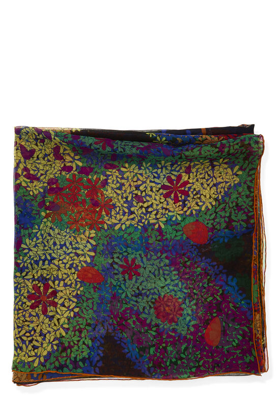 Multicolor 'Couvertures et Tenues du Jour' Silk Scarf TGM, , large image number 1