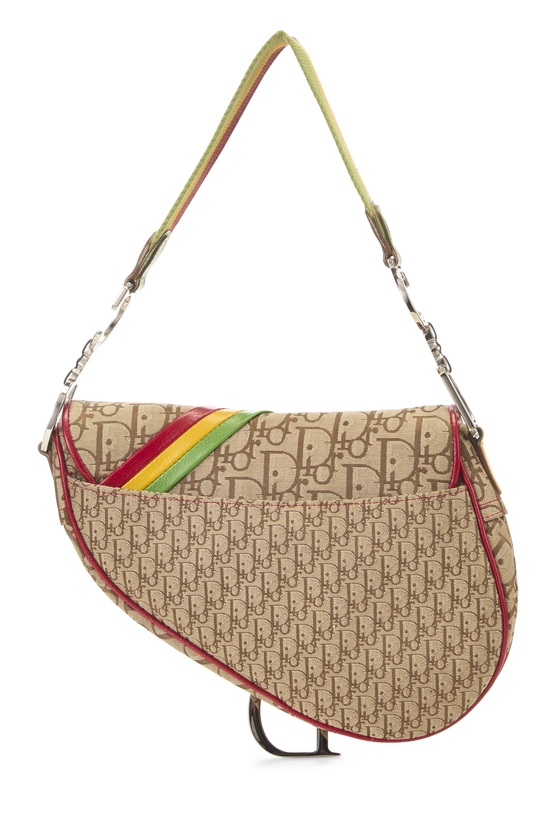 Multicolor Trotter Canvas Rasta Saddle Bag, , large image number 3
