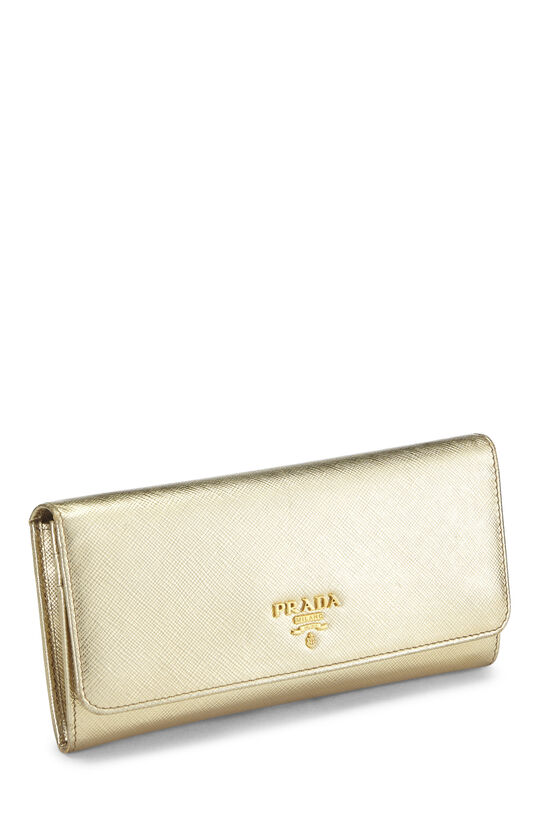 Gold Saffiano Continental Wallet, , large image number 2
