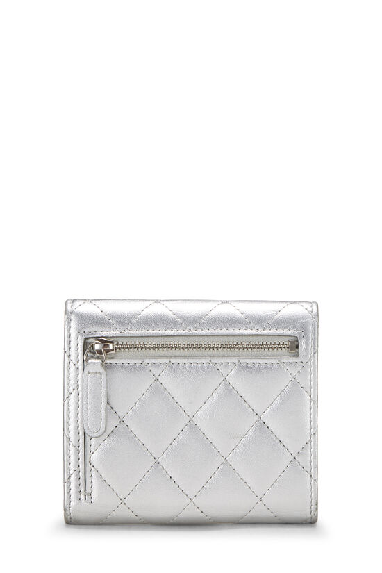 CHANEL Classic Quilted Flap wallet in Black Quilted Lamb Skin Silver  Hardware