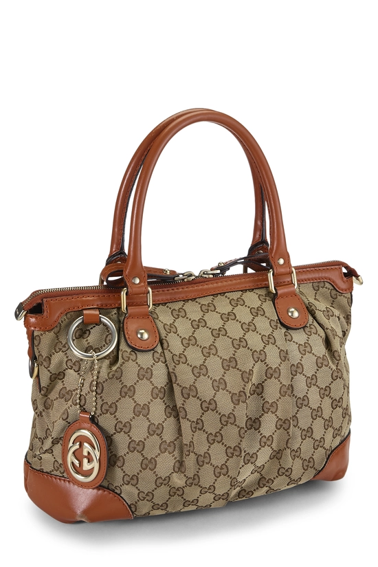Orange Original GG Canvas Sukey Zip Handbag, , large image number 1