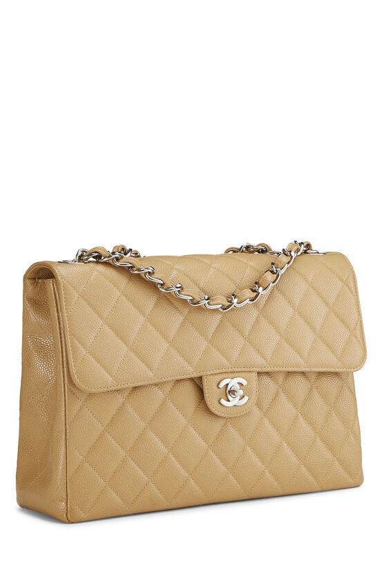 Beige Quilted Caviar Half Flap Jumbo, , large image number 1