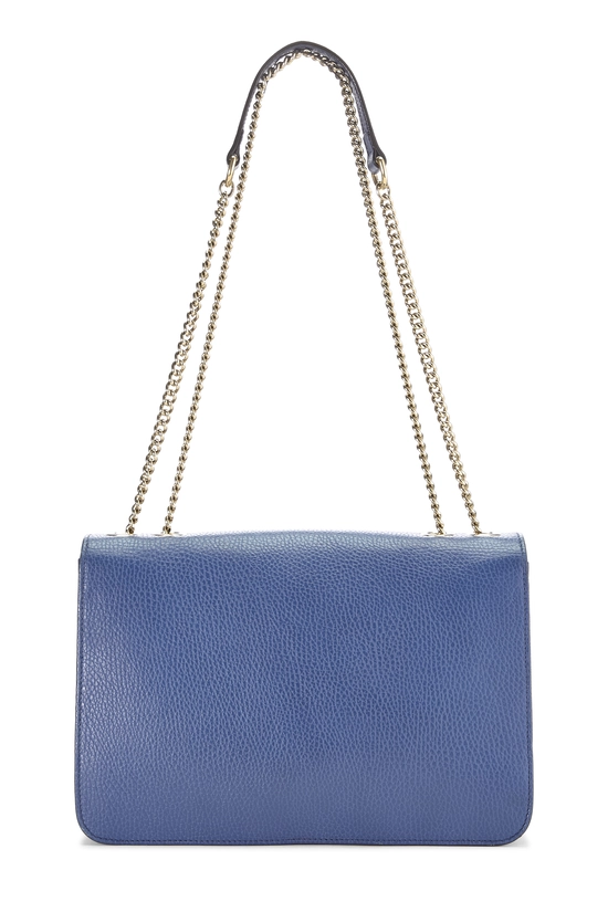 Pre-Owned Blue Leather Interlocking Crossbody Large QFBJWK1LBB00G