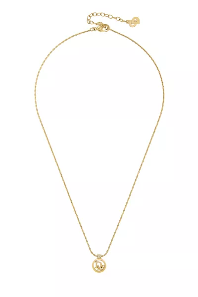Gold Round Logo Necklace