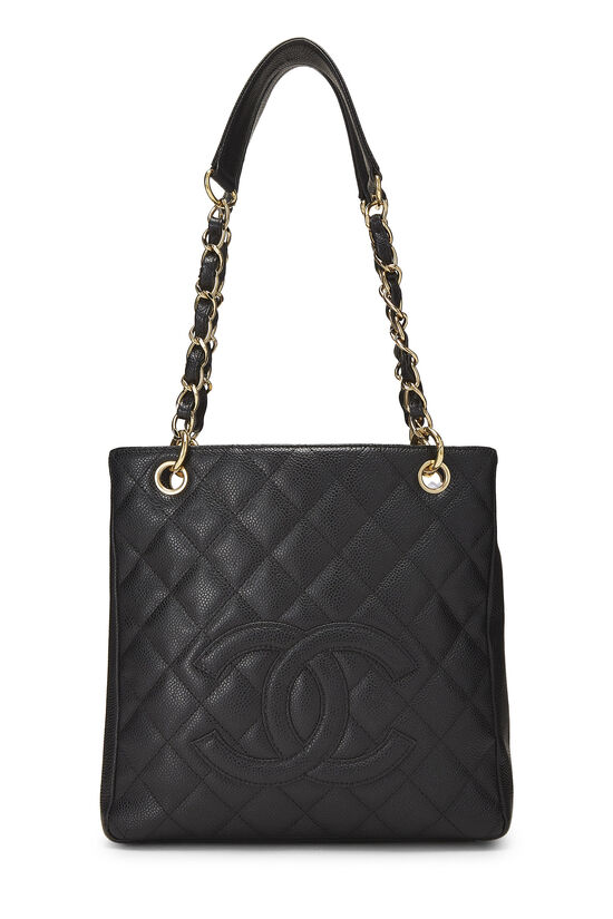 Black Quilted Caviar Petite Shopping Tote (PST), , large image number 0