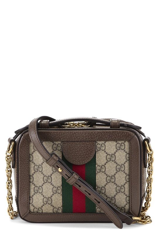 Brown GG Supreme Canvas Ophidia Top Handle Shoulder Bag Mini, , large image number 3