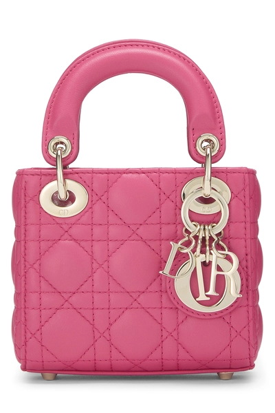 Pink Lambskin Lady Dior Micro