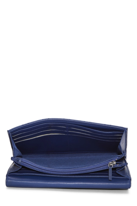 Blue Lambskin Classic Long Flap Wallet, , large image number 3