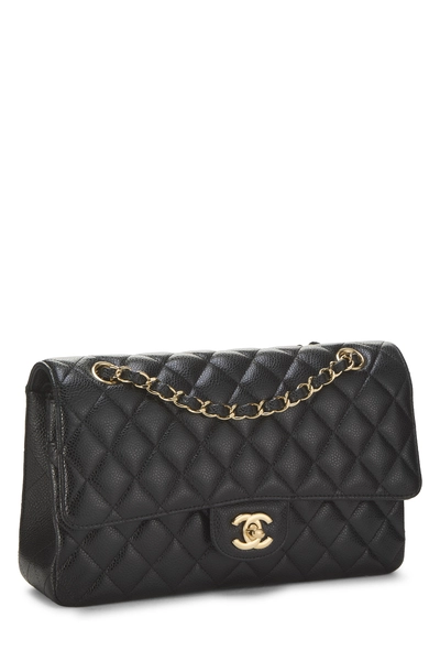 Chanel Black Quilted Caviar Classic Double Flap Medium — photo 2