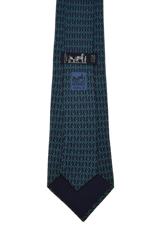 Navy Silk Tie, , large image number 1