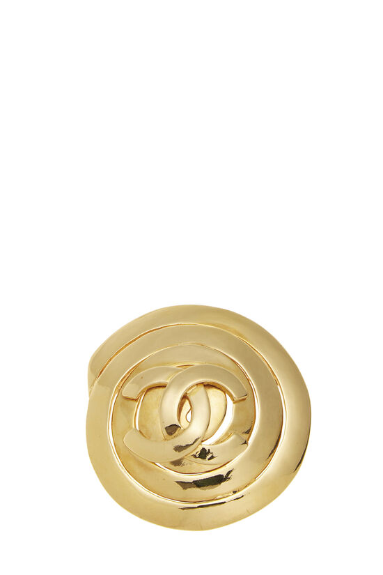 Gold Round 'CC' Pin Large, , large image number 0