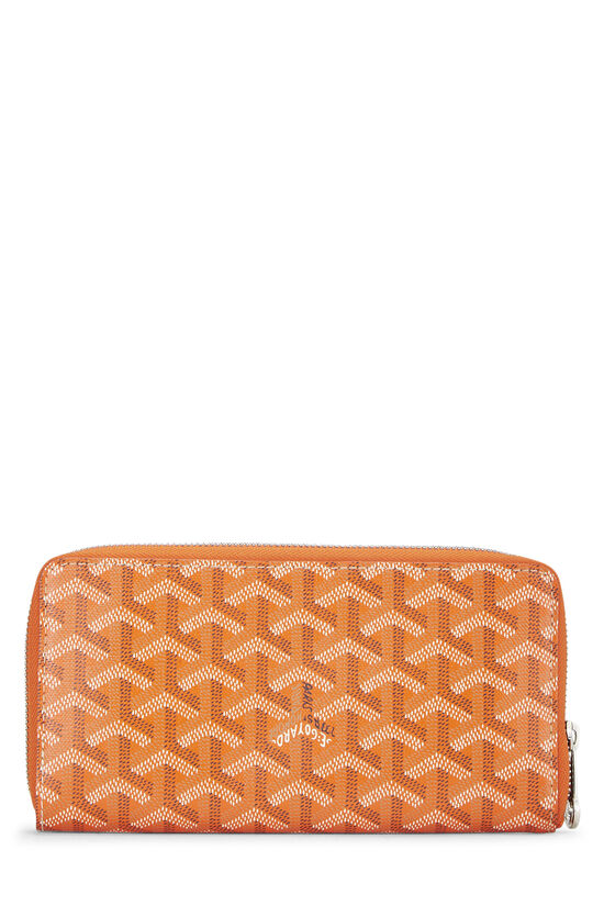 Orange Goyardine Matignon Continental Zip Wallet, , large image number 2