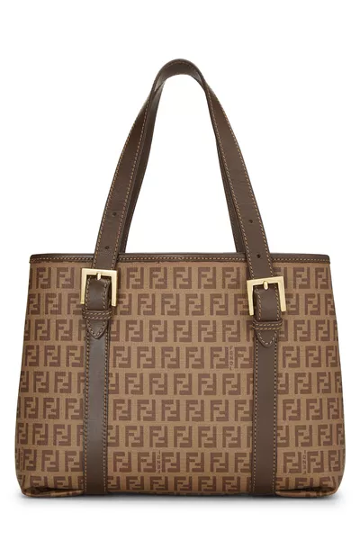Brown Zucchino Coated Canvas Tote Small