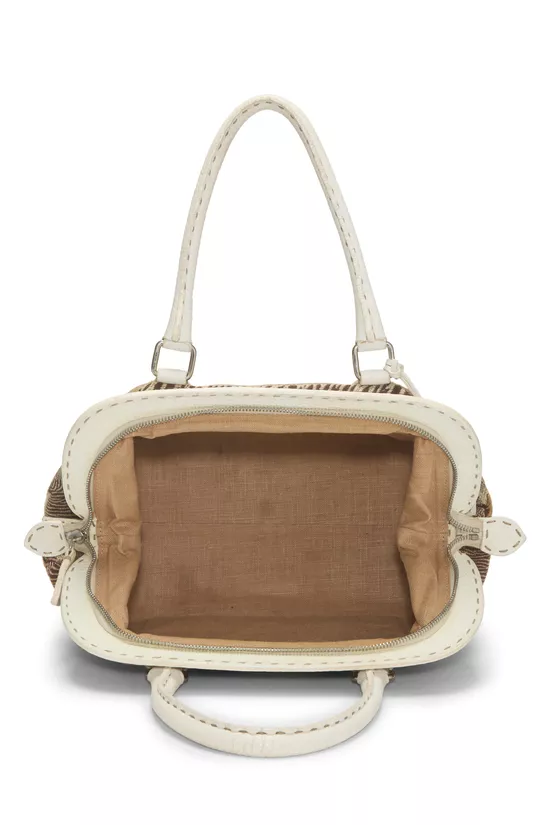 White Canvas Selleria Frame Bag, , large image number 5