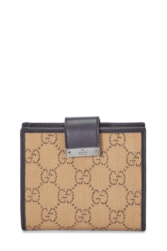 Beige GG Canvas Compact Wallet, , large image number 0