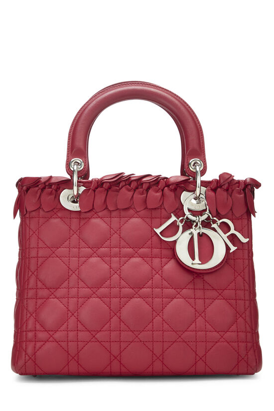 Pink Lambskin Bow Cannage Lady Dior Medium, , large image number 0