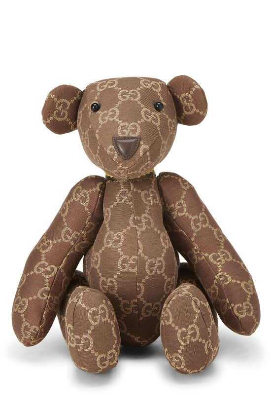 Brown Guccissima Canvas Teddy Bear