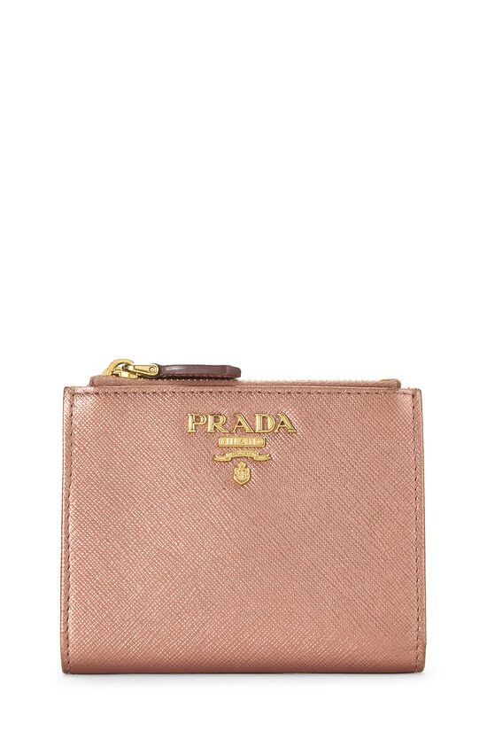 Pink Saffiano Compact Wallet, , large image number 0