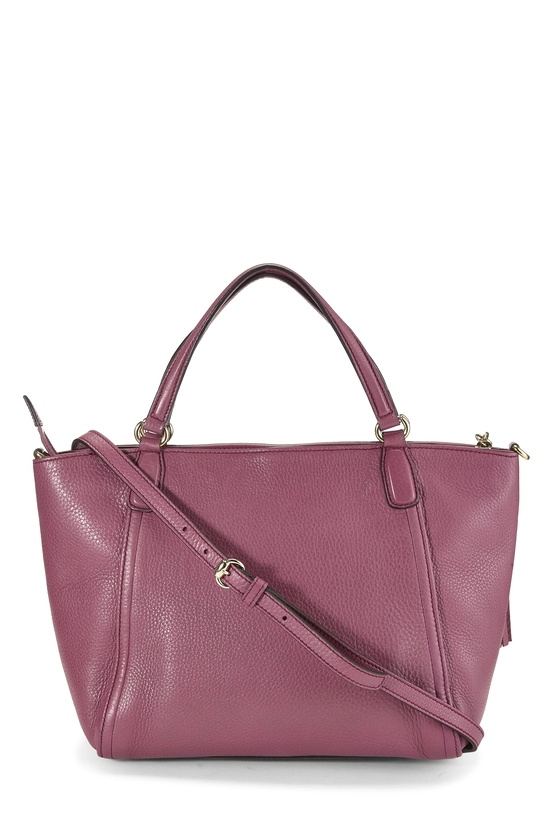 Purple Grained Leather Soho Top Handle Bag, , large image number 3