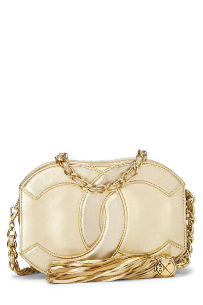 Gold Lambskin CC Oval Bag Mini