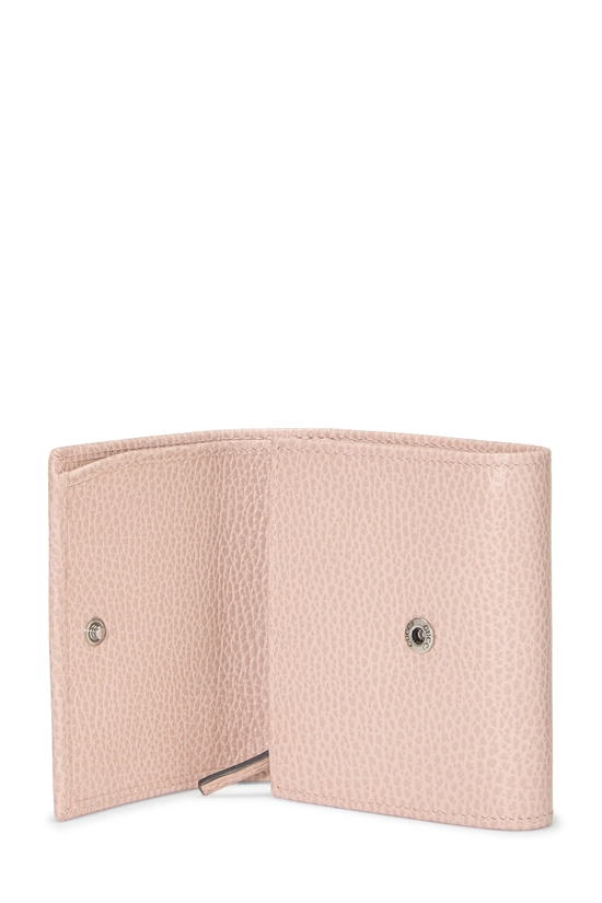 Pink Leather GG Marmont Compact Wallet, , large image number 3