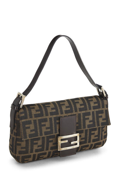 Brown Zucca Canvas Baguette, , large