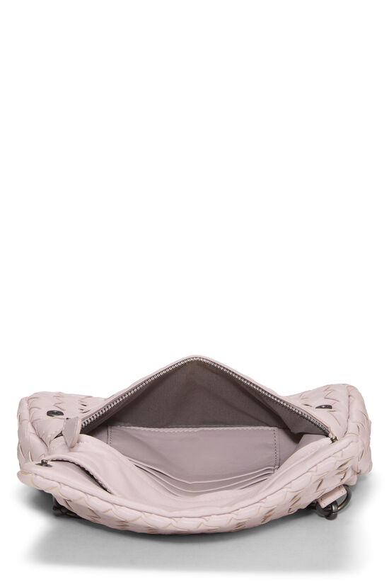 Pink Intrecciato Leather Flap Crossbody Bag Small, , large image number 5