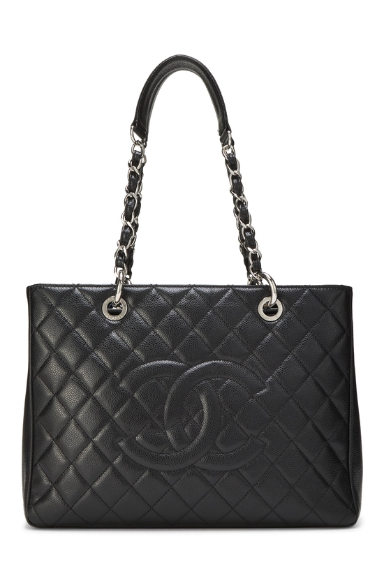 Black Quilted Caviar Grand Shopping Tote (GST), , large image number 0