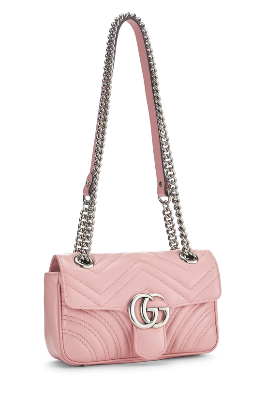 Pink Leather GG Marmont Shoulder Bag Mini, , large image number 1
