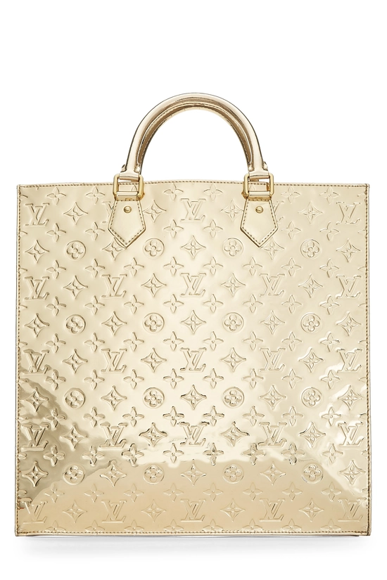 Gold Monogram Miroir Sac Plat, , large image number 3