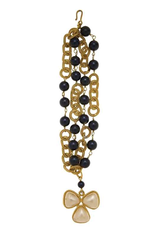 Gold Faux Pearl Charm Bracelet, , large image number 2