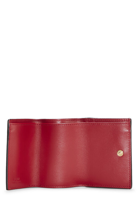 Red Leather 'FF' Compact Wallet, , large image number 3