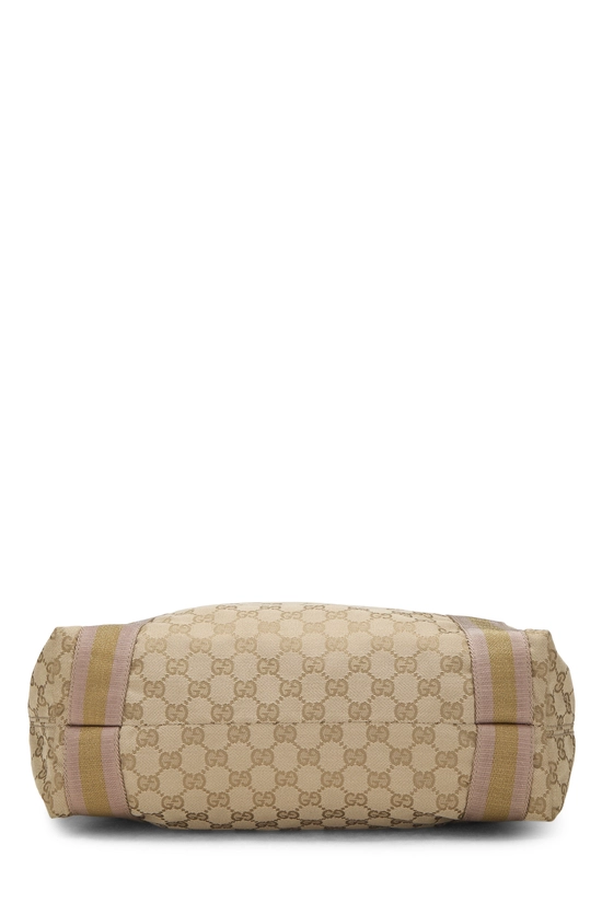 Gold GG Canvas Flat Web Tote, , large image number 4
