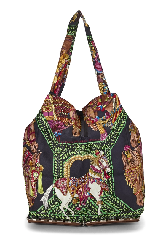Black 'La Danse du Cheval Marwari' Silky Pop Tote, , large image number 3