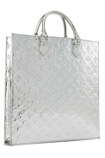 Silver Monogram Miroir Sac Plat, , large