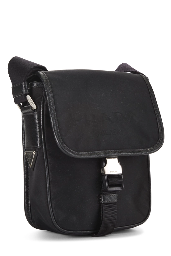 Black Nylon Buckle Messenger Bag, , large image number 1