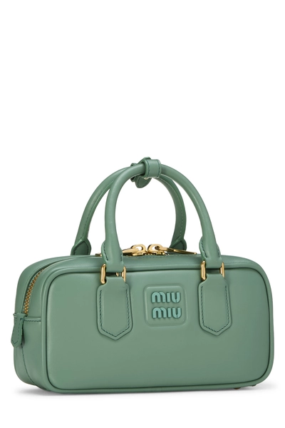 Green Calfskin Arcadie Top Handle Bag, , large