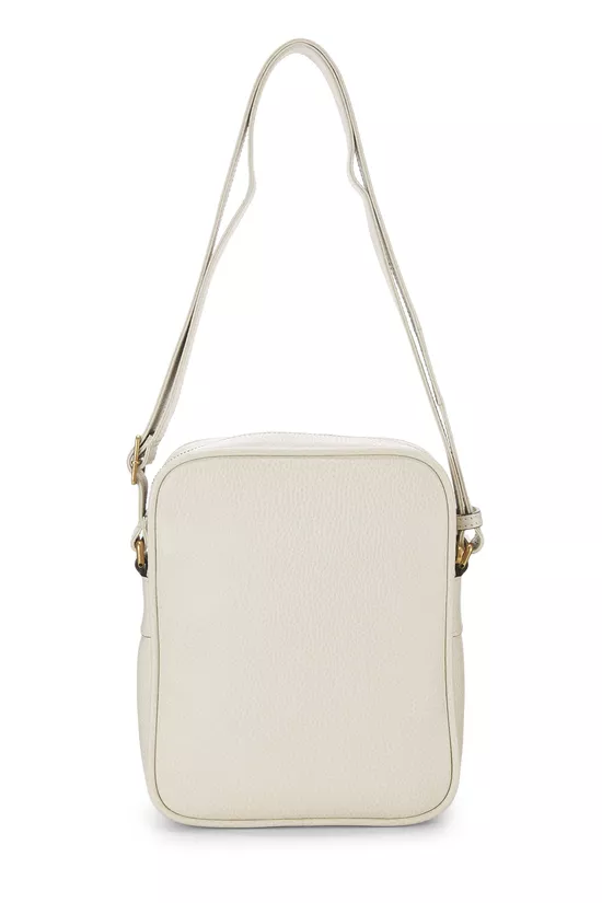 White Leather Vertical Camera Bag Small, , large image number 3