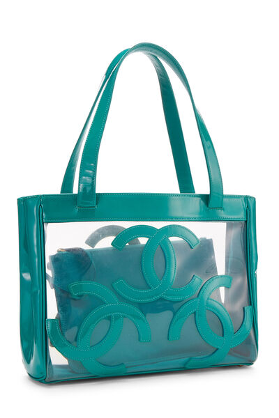 Green Vinyl 3 'CC' Tote Small, , large